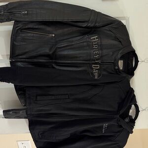 Harley-Davidson Black Leather Bomber Jacket